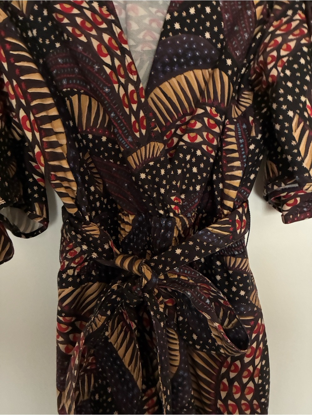 FARM Rio Jumpsuit w/Tie & Pockets Size SMALL & elastic waist/ankles - Picture 4 of 16